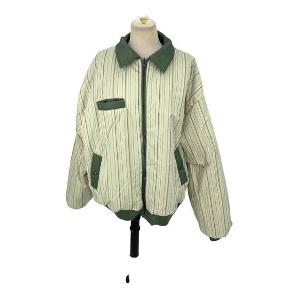 TopShop Reversible Bomber Jacket In Khaki Green Size Medium NWOT $136 MSRP - Picture 3 of 9